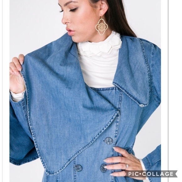 SALE!! HP!!! Denim Midi Coat - Picture 7 of 8